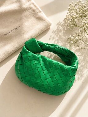 Bottega Veneta Green Mini Jodie Intrecciato Padded Jodie Shoulder Bag
